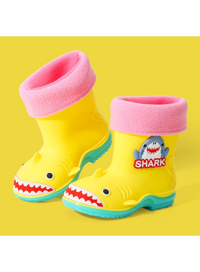 Children's Rain Boots, Women's Velvet Warm Removable Water Shoes, Non-slip Waterproof Rain Boots, Toddlers, Middle-aged Kidsren, Baby Boys' Boots