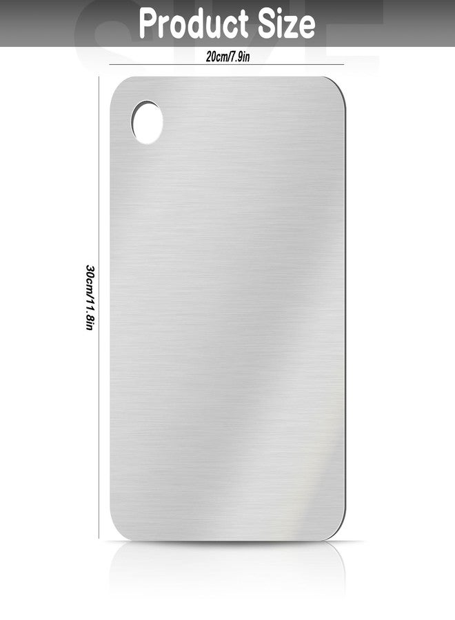 GETRIC Titanium Cutting Board, Stainless Steel Cutting Boards for Kitchen, Double Sided Food-Grade Titanium Board for Cutting Vegetables And Meat（11.8 x 7.87 inch） - Image 2