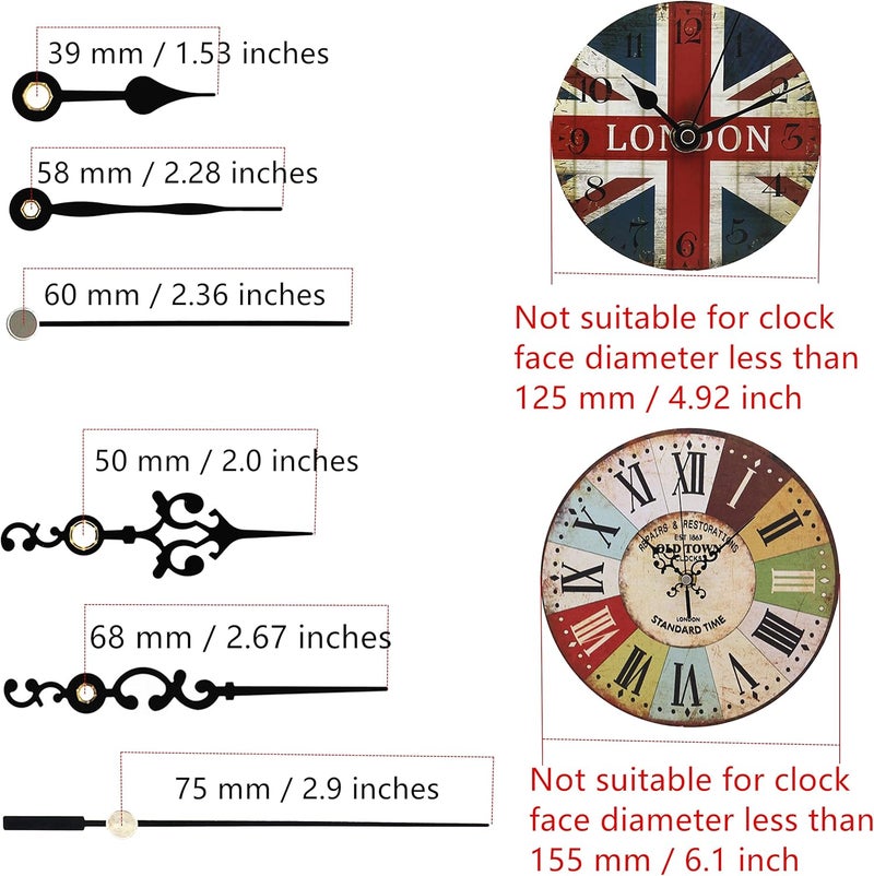 TIKROUND Youngtown 12888 Quartz DIY Wall Clock Movement Mechanism Repair Parts Replacement Kit Sweep Silent Movement,17 mm (43/64 inch) Shaft Length 9.5 mm (3/8 inch) Thread Length. - Image 4