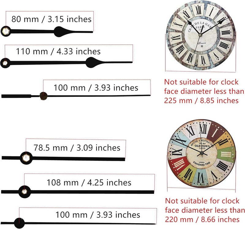 TIKROUND Youngtown 12888 Quartz DIY Wall Clock Movement Mechanism Repair Parts Replacement Kit Sweep Silent Movement,17 mm (43/64 inch) Shaft Length 9.5 mm (3/8 inch) Thread Length. - Image 5