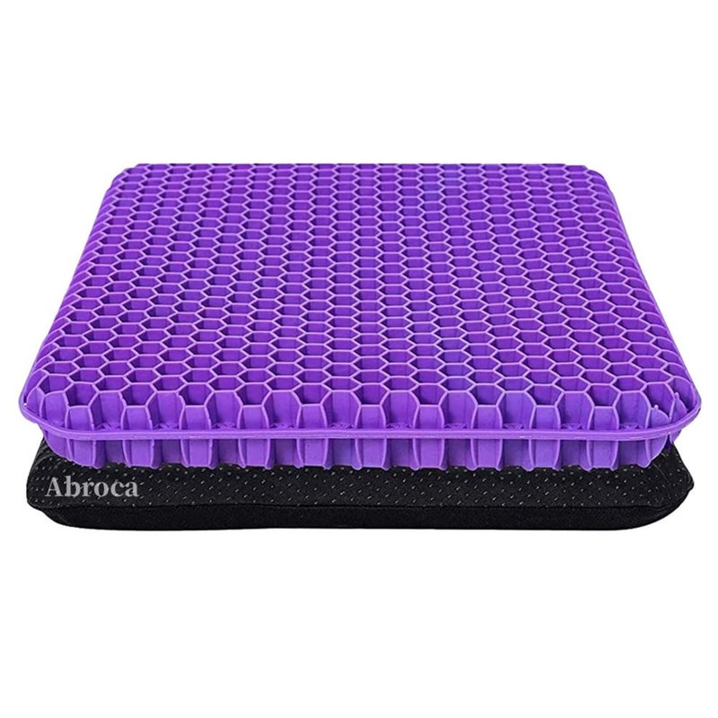 Gel Seat Cushion for Long Sitting Double Thick Office Desk Home Wheelchair Seat Cushions for Back Hip Sciatica Tailbone Pain Sore Pressure Relief Gel Cooling Game Chair Pads for Car Truck Driver