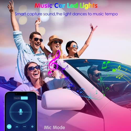 Keepsmile Interior Car Lights Keepsmile Car Accessories APP Control with Remote Music Sync Color Change RGB Under Dash Lighting with Charger 12V LED Lights Running Board Lights - Image 4