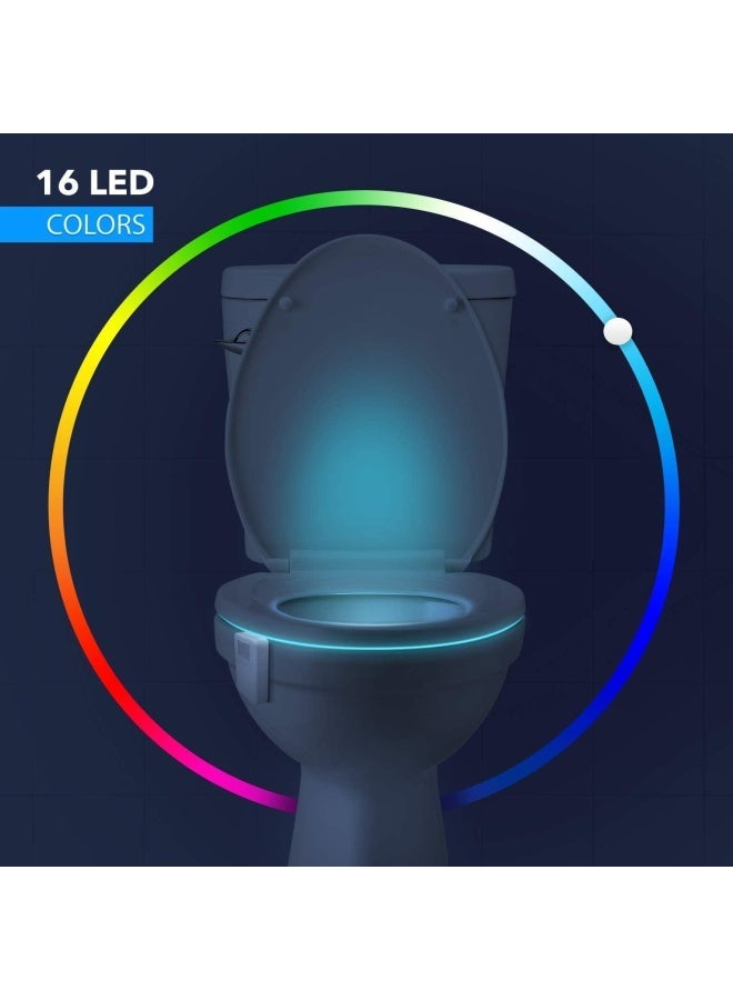 Chunace Toilet Bowl Night Light Motion Sensor, 16 Color Changing LED Gadgets for Bathroom Accessories Decor, Cool Gag Stuff for Men, Kids, Funny Stocking Stuffer Gifts 2025 - Image 3