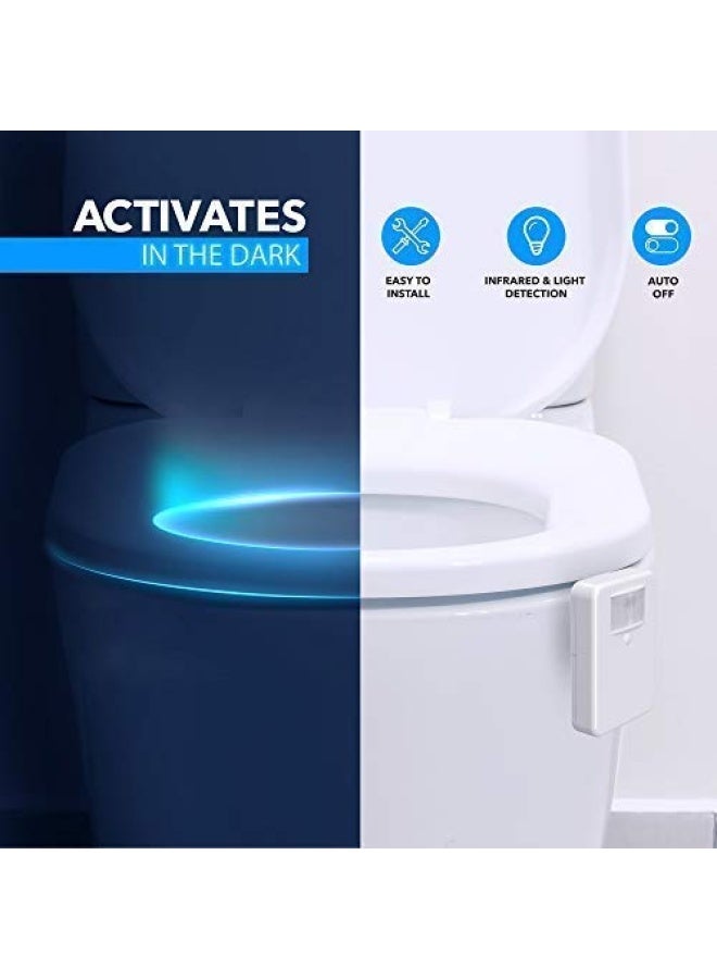 Chunace Toilet Bowl Night Light Motion Sensor, 16 Color Changing LED Gadgets for Bathroom Accessories Decor, Cool Gag Stuff for Men, Kids, Funny Stocking Stuffer Gifts 2025 - Image 5