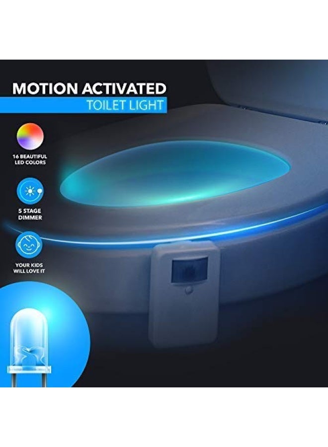 Chunace Toilet Bowl Night Light Motion Sensor, 16 Color Changing LED Gadgets for Bathroom Accessories Decor, Cool Gag Stuff for Men, Kids, Funny Stocking Stuffer Gifts 2025 - Image 4