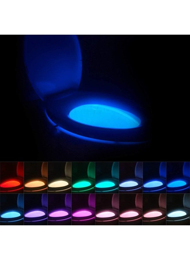Chunace Toilet Bowl Night Light Motion Sensor, 16 Color Changing LED Gadgets for Bathroom Accessories Decor, Cool Gag Stuff for Men, Kids, Funny Stocking Stuffer Gifts 2025 - Image 1