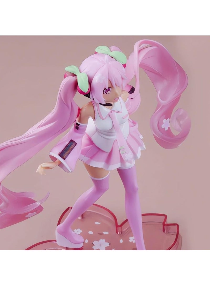 عام دُمى هاتسوني ميكو الأنمي باللون الوردي والساكورا، هدية مميزة لتزيين المكاتب بمقاس 7.8 بوصة. - Image 4