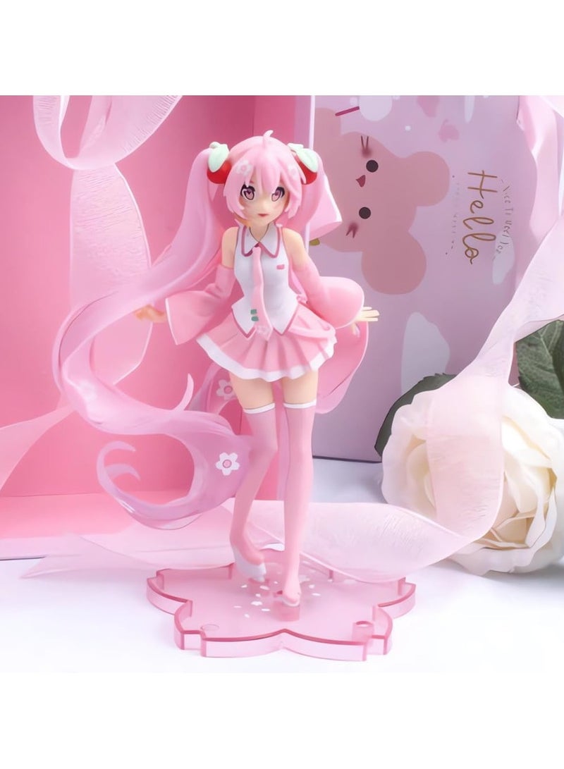 عام دُمى هاتسوني ميكو الأنمي باللون الوردي والساكورا، هدية مميزة لتزيين المكاتب بمقاس 7.8 بوصة. - Image 5