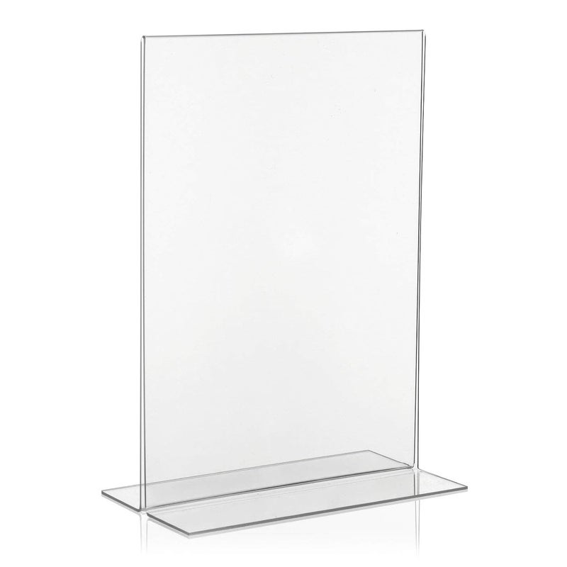 Ayatis Choco Premium Clear Acrylic T-Shaped Stand - Elegant Display Stand for Signs, Cards, Photos, and More | Acrylic Display Stand, T Shape Acrylic Stand,Clear Acrylic t Shape Stands for Display A5 Size 5 Pcs - Image 2