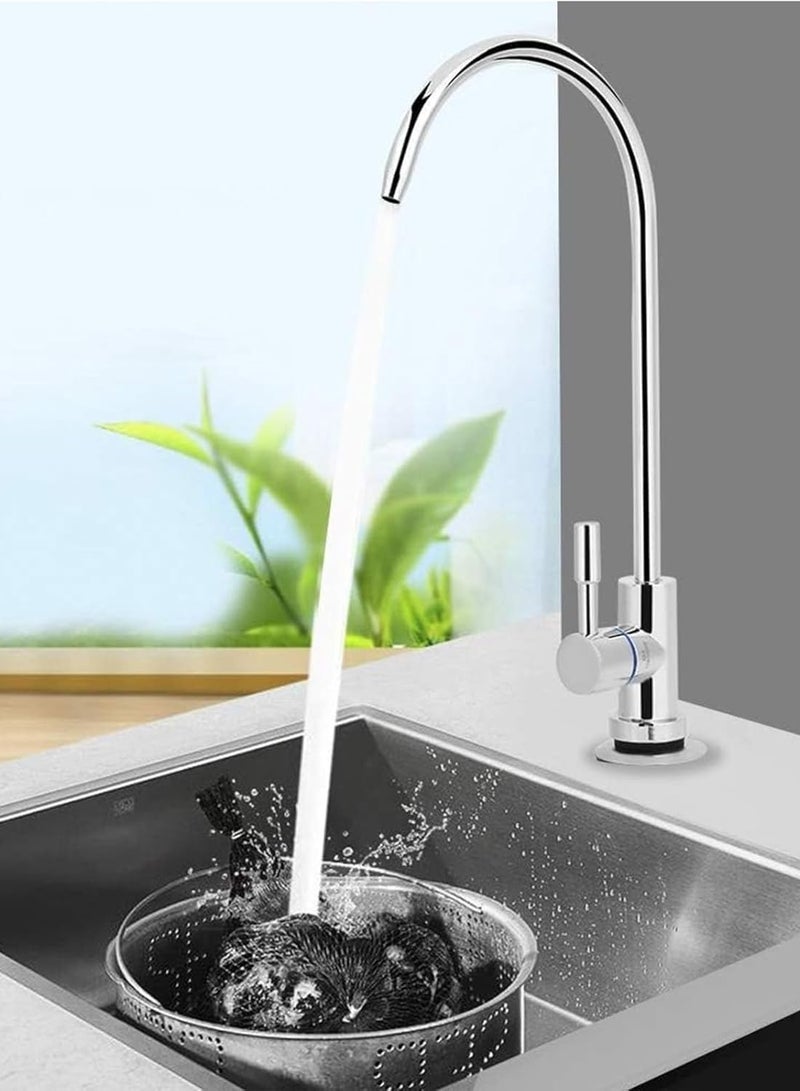 صنبور فلتر تحلية مياه مع بزبوز دوار 360 درجة – تصميم عصري بلمسة نهائية من الكروم عالي الجودة ومثالي لجميع أنظمة التعقيم والتصفية - Image 2