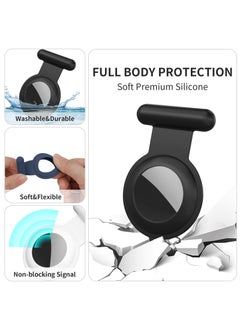 Secure Your Belongings: Silicone AirTag Holder Case with Hidden GPS & Stylish Brooch Pin - Keep Kids Safe with Safer Than, Necklace, or Keychain Option 3 pack Black Navy and White - pzsku/ZAE10834483A20164ADB1Z/45/_/1710652128/0c68b608-2944-47e5-9af8-0c505fdda968