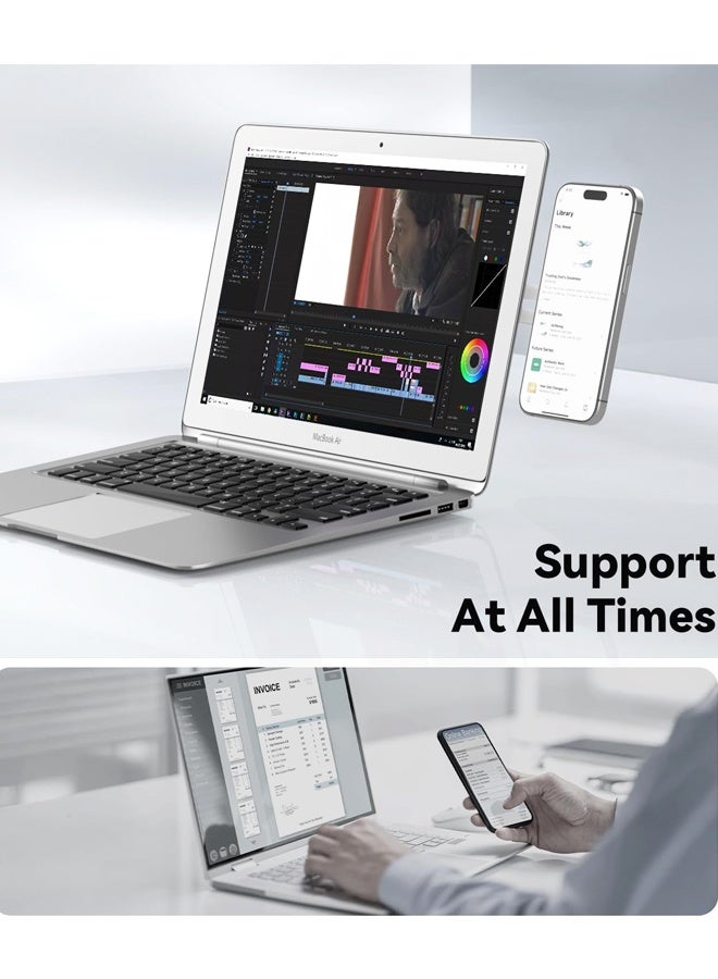 Magnetic Phone Holder for Laptop Designed for iPhone 17/16/15/14/13/12 MagSafe, Adjustable Phone Monitor Side Mount - Image 2