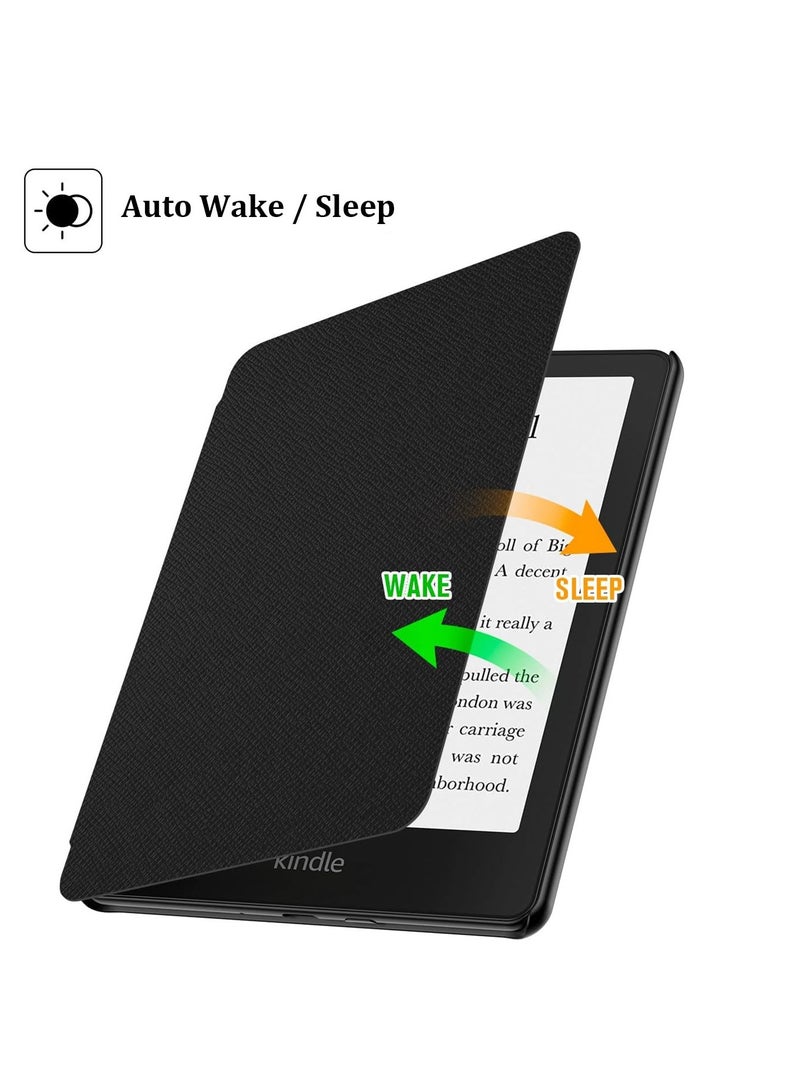 Excefore Case for 6.8" Kindle Paperwhite 11th Generation 2021 Signature Edition PU Leather Cover with Hand Strap 2023 Release, Magical Flowers - Image 4