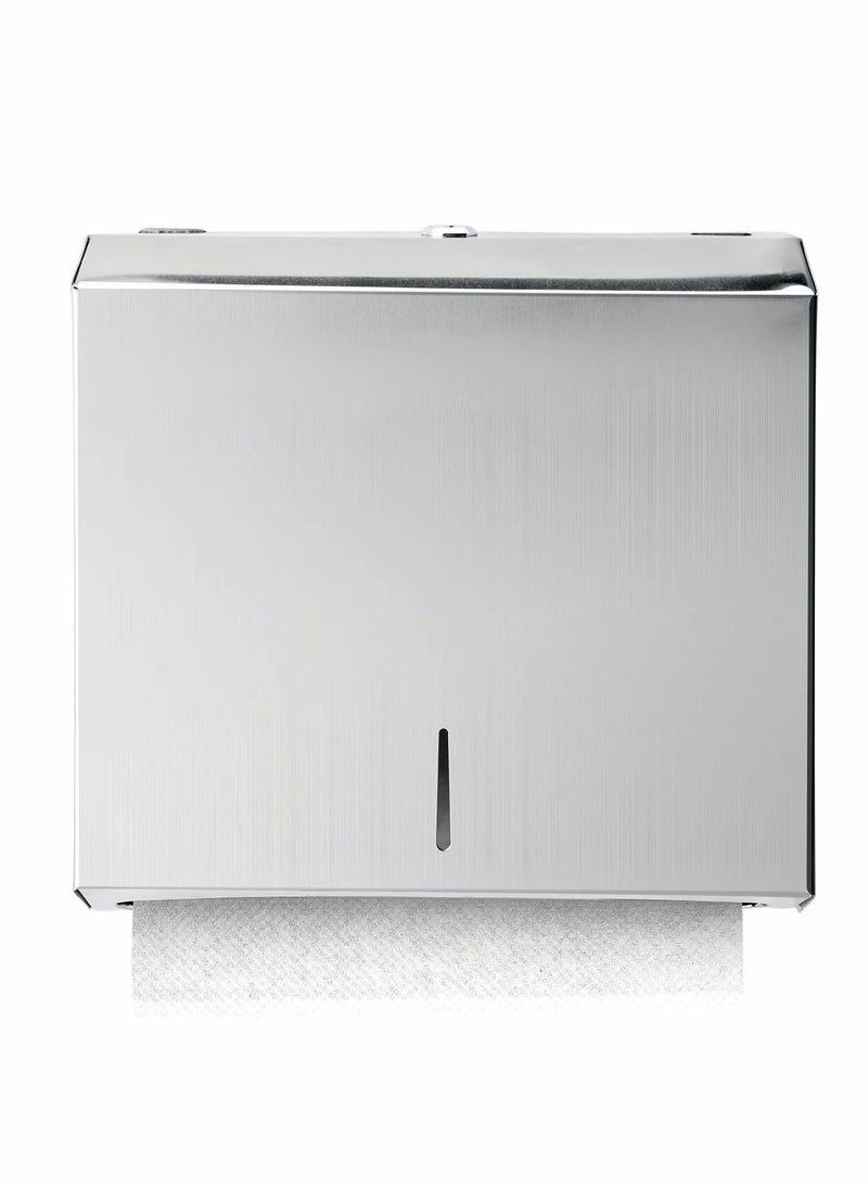 SYOSI - Paper Towel Dispenser Wall Mount, Real 304 Stainless Steel Commercial Hand Towel Dispenser for Bathroom,Stainless-218 - Image 1