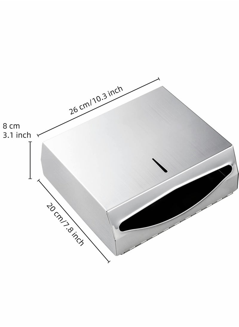 SYOSI - Paper Towel Dispenser Wall Mount, Real 304 Stainless Steel Commercial Hand Towel Dispenser for Bathroom,Stainless-218 - Image 1
