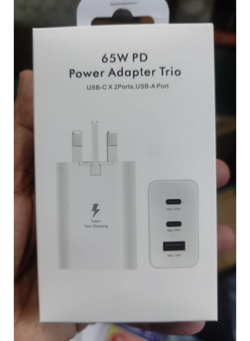 3-in-1 PD 65W C Fast Charging Wall Charger 65W USB-C Power Supply Adapter for S21 Plus S22 TA845 Mobile Devices Supports QC3.0 - Image 5