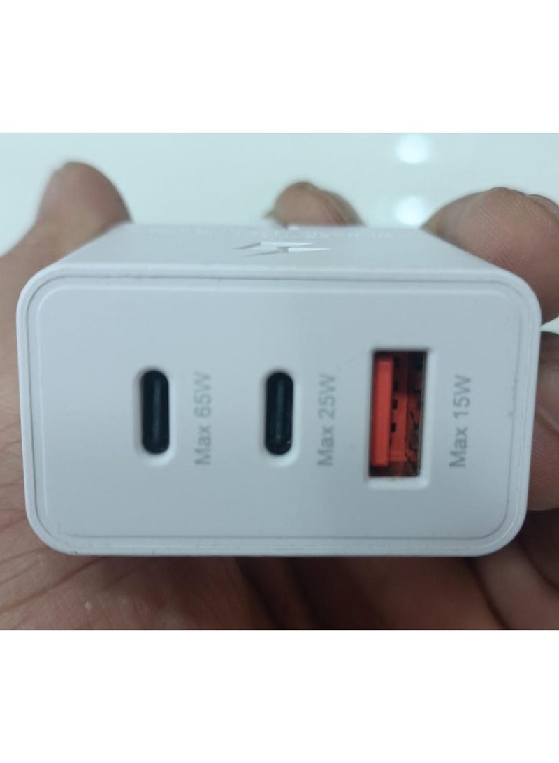 3-in-1 PD 65W C Fast Charging Wall Charger 65W USB-C Power Supply Adapter for S21 Plus S22 TA845 Mobile Devices Supports QC3.0 - Image 4