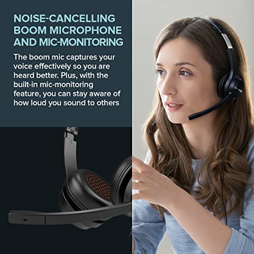 Creative Chat USB On-Ear Headset with Swivel-to-Mute Noise-Cancelling Boom Mic, Mic-Monitoring, SmartComms Kit, Playback and Calls Control for PC, Mac, Consoles - Image 3
