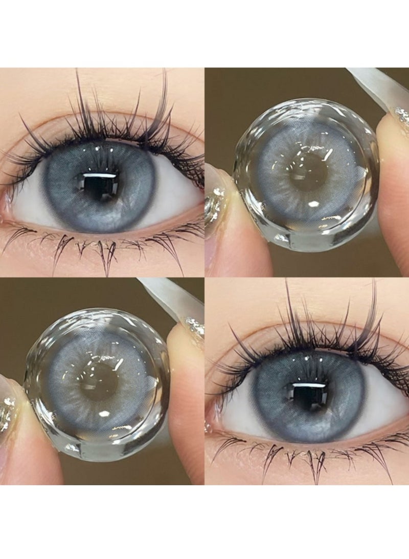 عين كي اس اس عدسات لاصقة تجميلية ملونة سنوية للجنسين من فوزن بلو، مجموعة تكبير مع علبة - Image 2