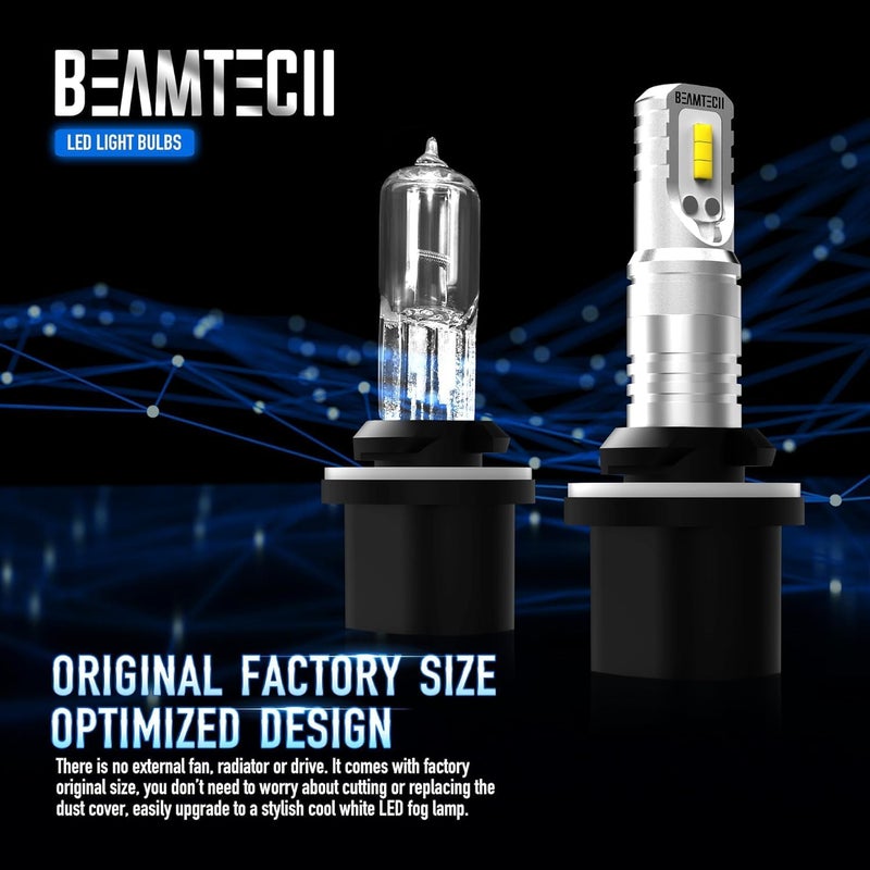 BEAMTECH 880 Led Fog Light Bulb,893 890 899 CSP Chips 6500K Xenon White 800 Lumens Non-Polarity,Pack of 2 - Image 2
