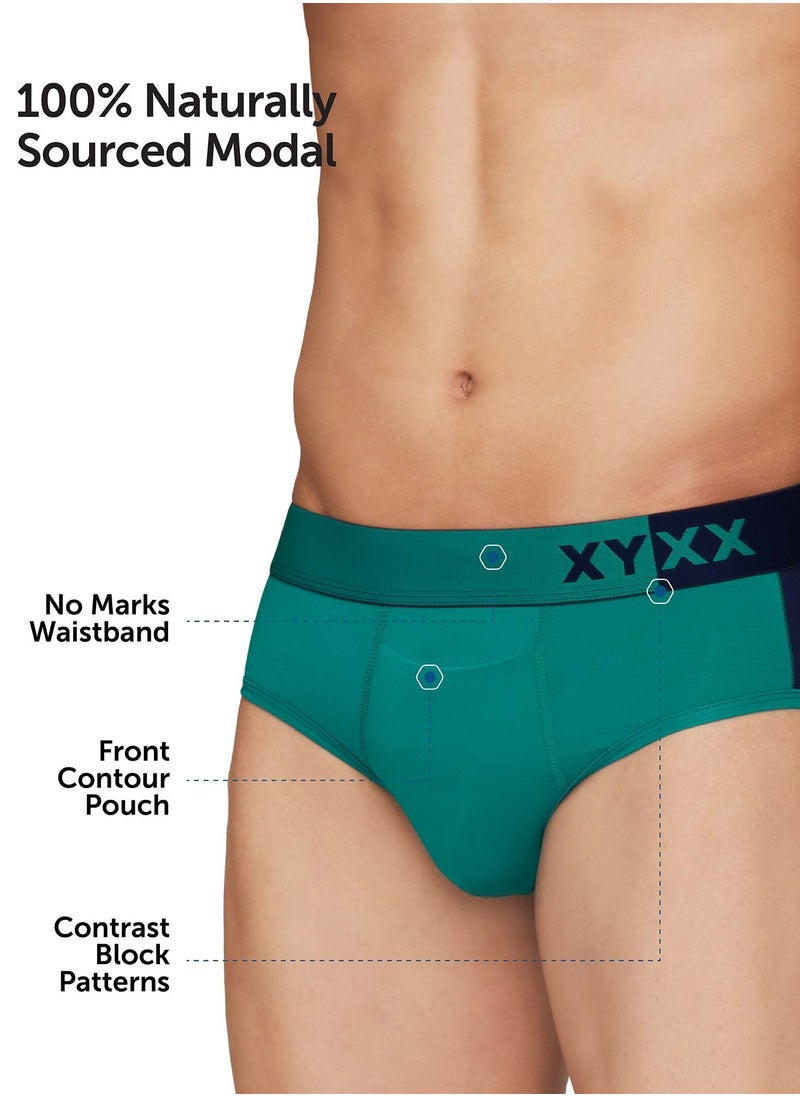 XYXX - Pack of 3 Dualist Intellisoft Micro Modal Color Blocked Colorblock Men Brief - Image 1