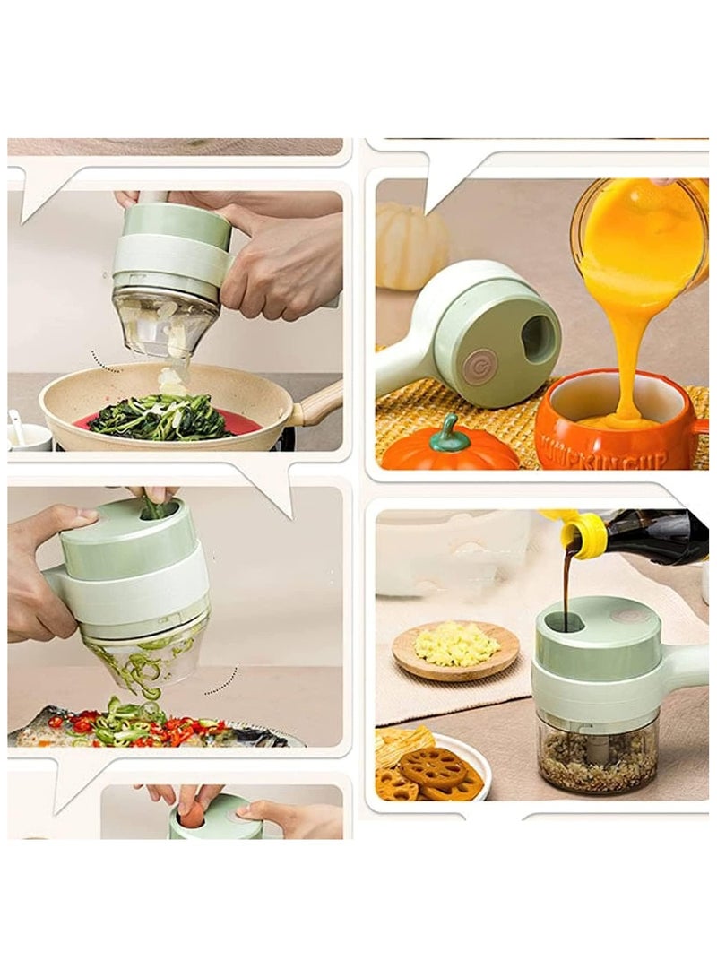 Macon 4 in 1 Handheld Electric Vegetable Cutter Set, Portable Electric Vegetable Cutter, Multifunctional Wireless Electric Grinder For Garlic Pepper Chili Onion Celery - Image 3