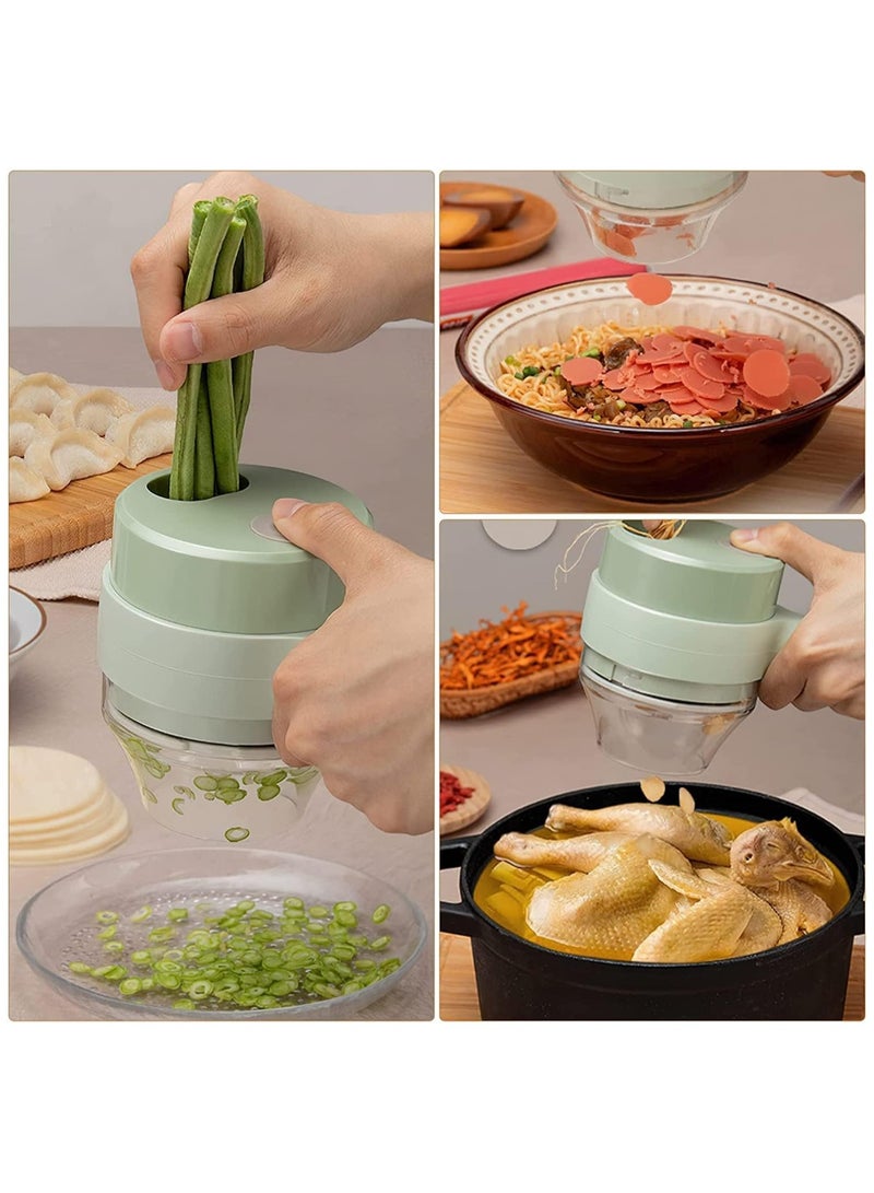 Macon 4 in 1 Handheld Electric Vegetable Cutter Set, Portable Electric Vegetable Cutter, Multifunctional Wireless Electric Grinder For Garlic Pepper Chili Onion Celery - Image 4
