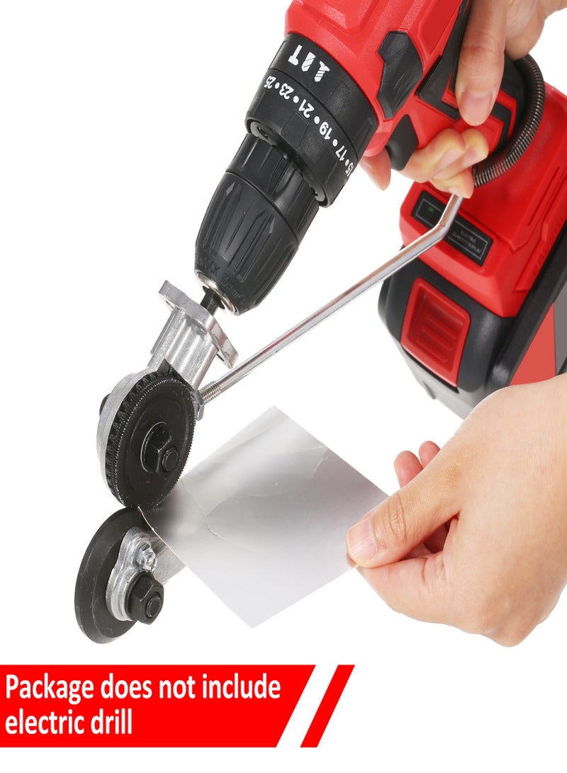 مثقاب كهربائي، قاطع ألواح، ملحق مثقاب معدني، ملحق مثقاب معدني DIY، ملحق مقص مثقاب كهربائي، سكين قطع الصفائح المعدنية لقطع الحديد، صفائح بيضاء من الفولاذ، النحاس والألومنيوم  - Image 5