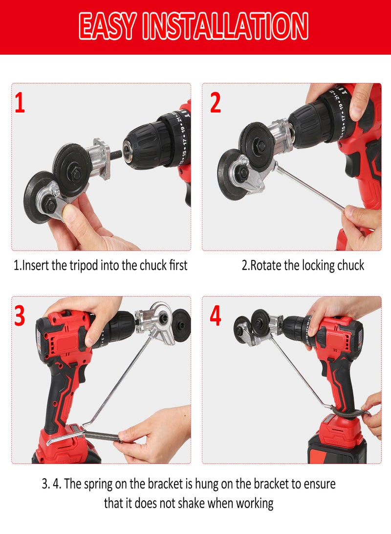 مثقاب كهربائي، قاطع ألواح، ملحق مثقاب معدني، ملحق مثقاب معدني DIY، ملحق مقص مثقاب كهربائي، سكين قطع الصفائح المعدنية لقطع الحديد، صفائح بيضاء من الفولاذ، النحاس والألومنيوم  - Image 4