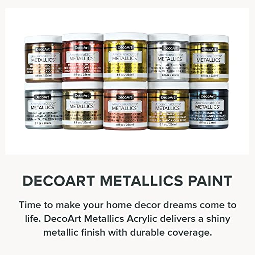 DecoArt Americana Décor Metallics Vintage Brass 3 Pack 8oz Metallic Acrylic Paint - Water Based Multi Surface Paint for Arts and Crafts, Home Decor, Wall Decor - Image 2