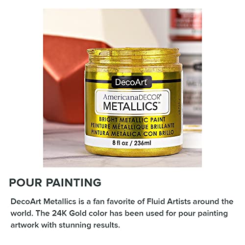 DecoArt Americana Décor Metallics Vintage Brass 3 Pack 8oz Metallic Acrylic Paint - Water Based Multi Surface Paint for Arts and Crafts, Home Decor, Wall Decor - Image 5