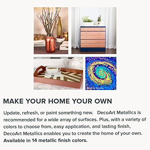 DecoArt Americana Décor Metallics Vintage Brass 3 Pack 8oz Metallic Acrylic Paint - Water Based Multi Surface Paint for Arts and Crafts, Home Decor, Wall Decor - Image 3