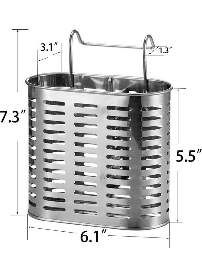 Generic Stainless Steel Kitchen Utensil Holder Silver 7.3x6.1x3.1cm  - Image 3