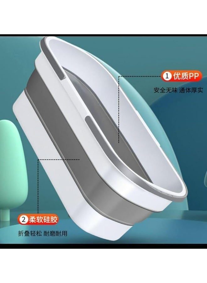 Foldable Rectangular Mop Bucket – Size 55×25 cm – With Handles & Wheels for Easy Movement and Storage T - Image 3