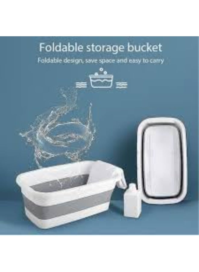 Foldable Rectangular Mop Bucket – Size 55×25 cm – With Handles & Wheels for Easy Movement and Storage T - Image 2