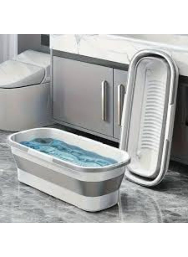 Foldable Rectangular Mop Bucket – Size 55×25 cm – With Handles & Wheels for Easy Movement and Storage T - Image 4