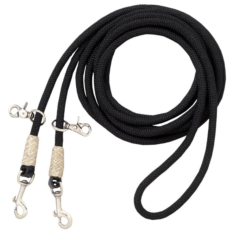 Tough 1 Royal King Cord Draw Reins, Black