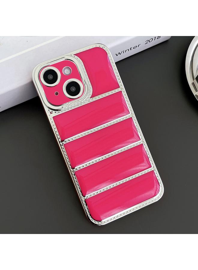 S-TOP Case For iPhone 15 Electroplated Silver Edge Eiderdown TPU Phone Case - Image 1