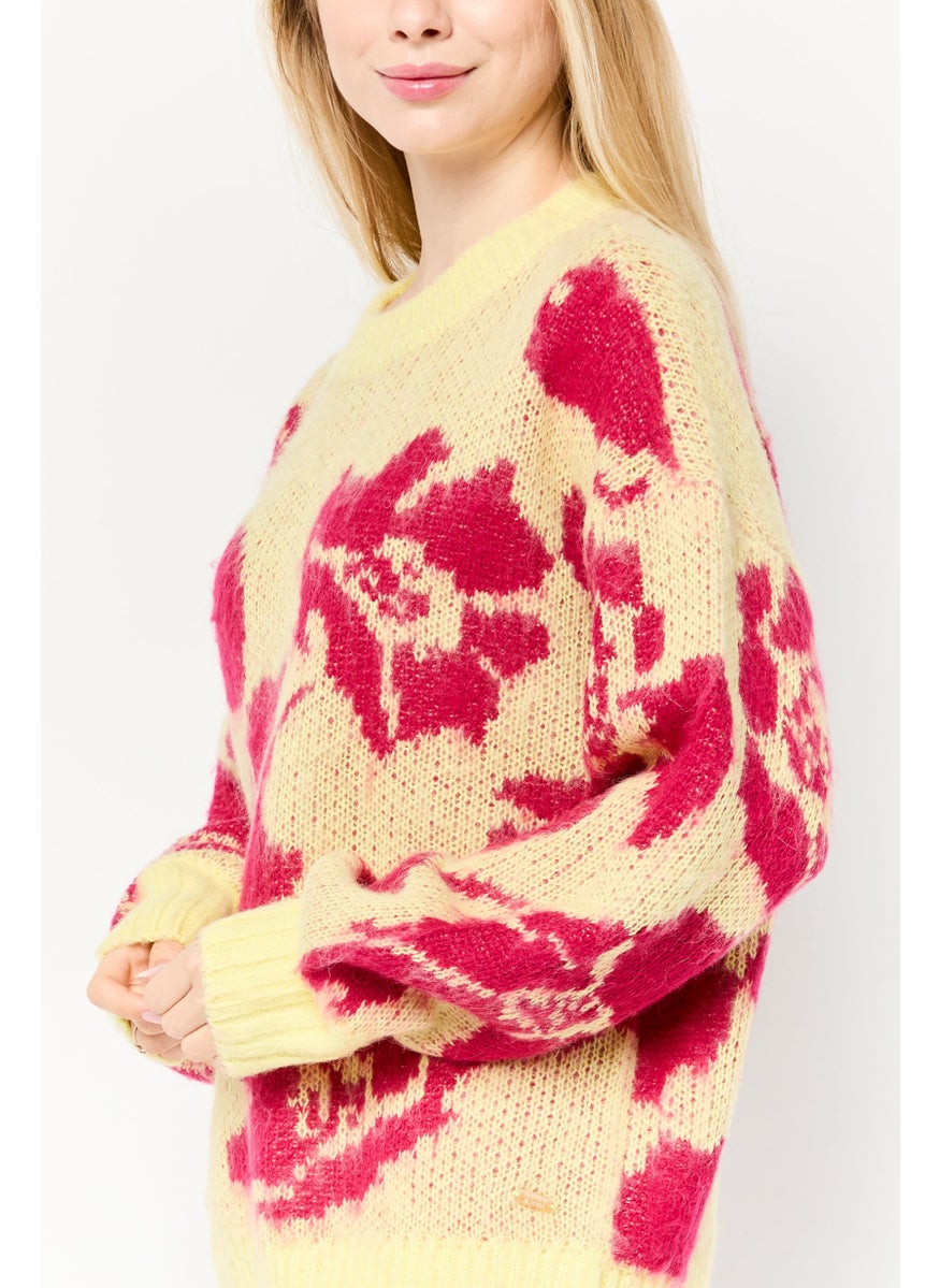 Scotch & Soda Women Crew Neck Crochet Sweater, Multicolor  - Image 3
