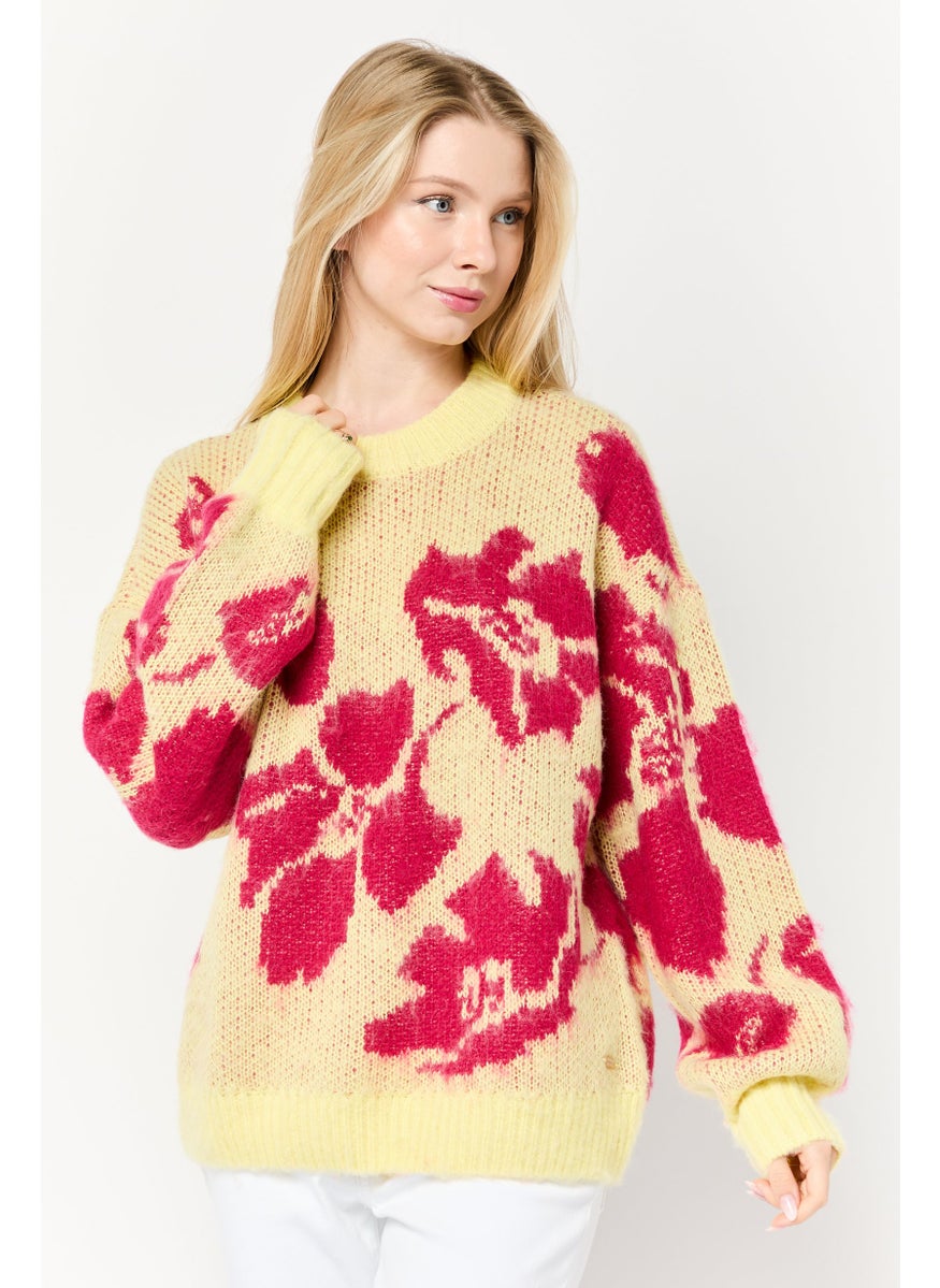 Scotch & Soda Women Crew Neck Crochet Sweater, Multicolor  - Image 1
