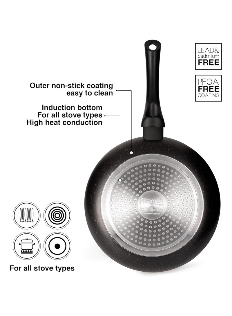 Fissman مقلاة 24 سم، ألمنيوم بطبقة غير لاصقة من حجر اللمس، سلسلة فورد، قاعدة مناسبة للطبخ بالحث - Image 3