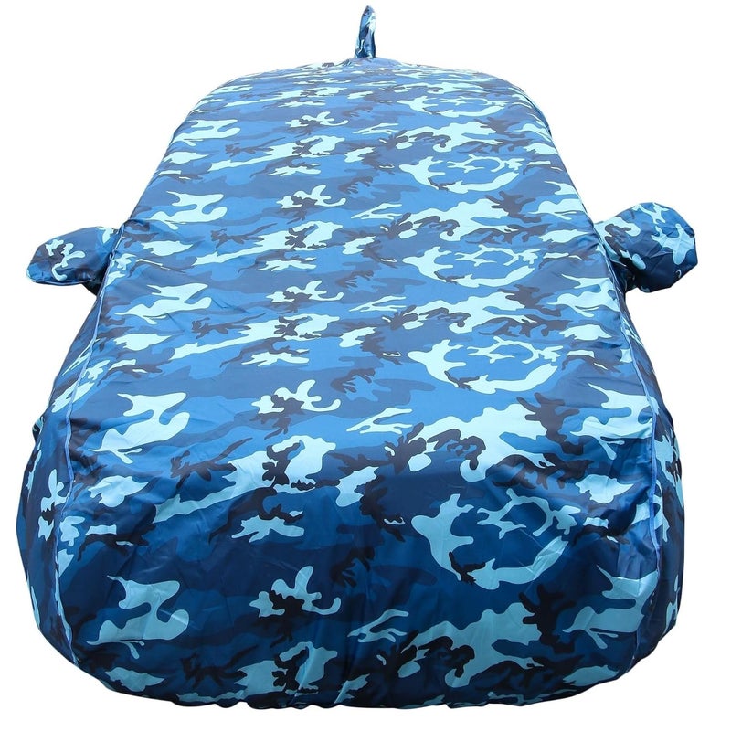 Autofact Baleno Waterproof Car Cover with Mirror & Antenna Pockets, Airforce Design, 4x4 American Matty,Triple Stitched, Compatible with Maruti Baleno Car Cover (2015 to 2024), Baleno Car Accessories - Image 1