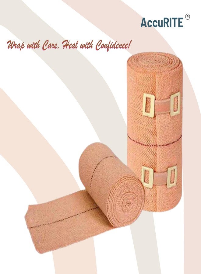 Rossify AccuRITE Crepe Bandage - Elastic Support for Injuries, Swelling & Sprains | Durable & Reusable Medical Wrap (2 inch (6cmX4mtr.)) - Image 2