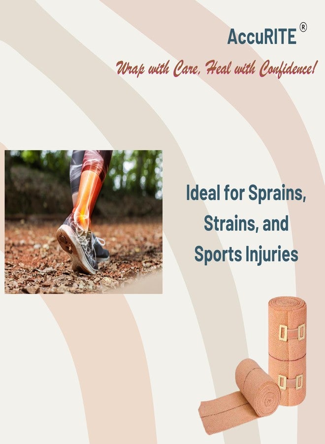 Rossify AccuRITE Crepe Bandage - Elastic Support for Injuries, Swelling & Sprains | Durable & Reusable Medical Wrap (2 inch (6cmX4mtr.)) - Image 5