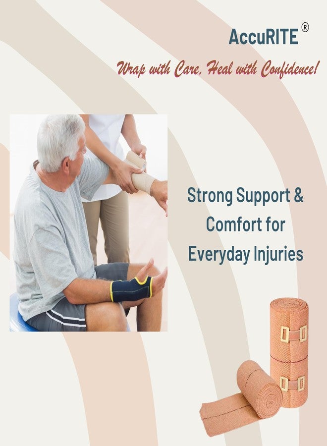 Rossify AccuRITE Crepe Bandage - Elastic Support for Injuries, Swelling & Sprains | Durable & Reusable Medical Wrap (2 inch (6cmX4mtr.)) - Image 3