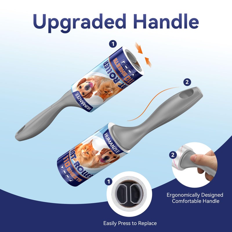 Lint Rollers for Pet Hair Extra Sticky,880 Sheets Mega Value Set with Reinforced 4 Handles and 8 Replaceable Tough Papers, Portable Pet Lint Remover for Clothes, Sofa Bed, Car Seat, and More - Image 3