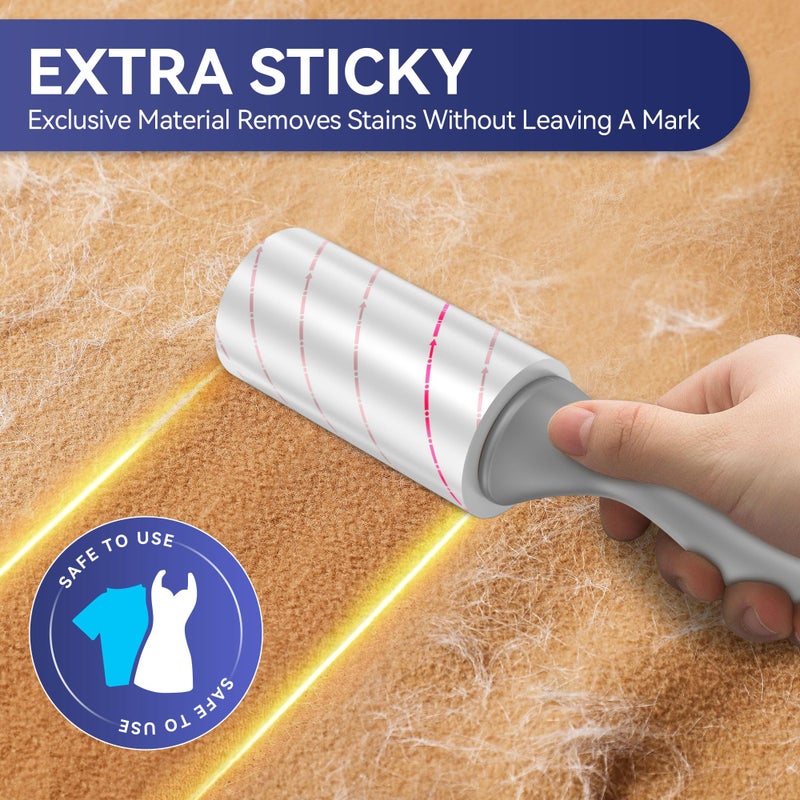 Lint Rollers for Pet Hair Extra Sticky,880 Sheets Mega Value Set with Reinforced 4 Handles and 8 Replaceable Tough Papers, Portable Pet Lint Remover for Clothes, Sofa Bed, Car Seat, and More - Image 4