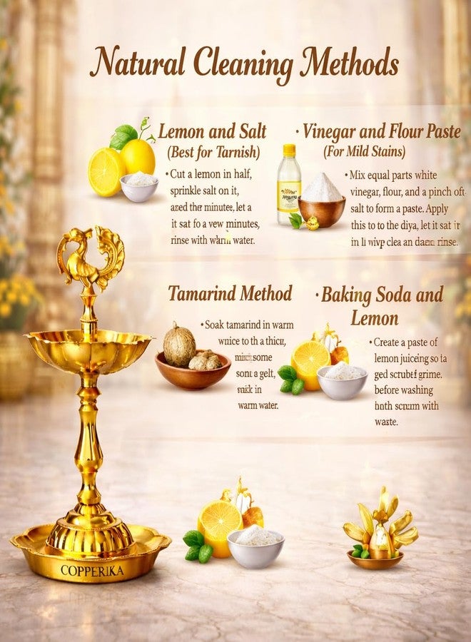 Copperika Embossed Brass Peacock Diya 7Inc Height | 240gm Weight Per Pc | Kuthu Vilakku Mor Decoration Items for Home Decor| Deepam for Pooja Mandir Diwali Indian Puja Ganesh Chaturthi Return Gift - Image 5