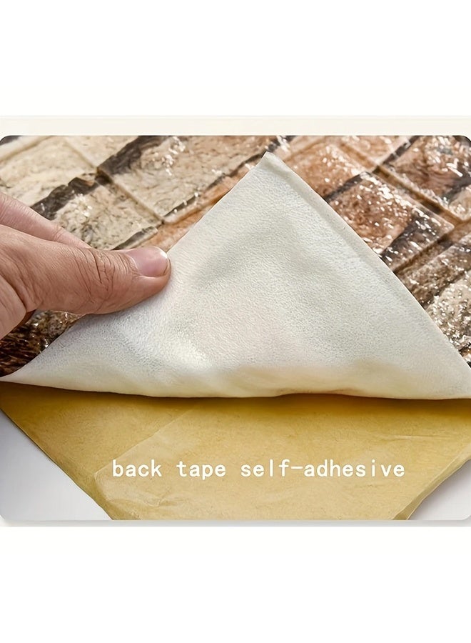 زيمي 20 قطعة من ملصقات الحائط ثلاثية الأبعاد بنمط الطوب والحجر - ألواح فينيل ذاتية اللصق مقاومة للماء لغرفة المعيشة وغرفة النوم وديكور المكتب - Image 2