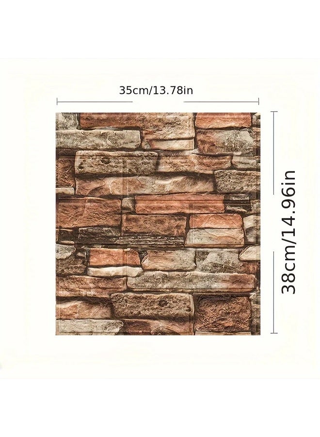 زيمي 20 قطعة من ملصقات الحائط ثلاثية الأبعاد بنمط الطوب والحجر - ألواح فينيل ذاتية اللصق مقاومة للماء لغرفة المعيشة وغرفة النوم وديكور المكتب - Image 3
